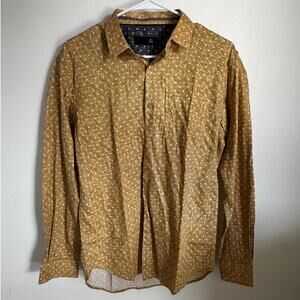 Givenchy Men's Button-Up Shirt Size Medium‎ Yellow Pattern Dress Shirt